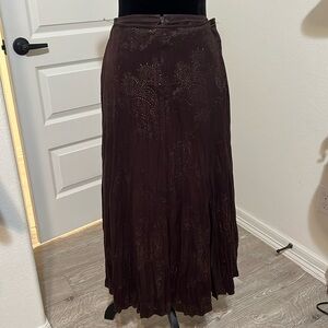 Reba brown skirt with bronze detail